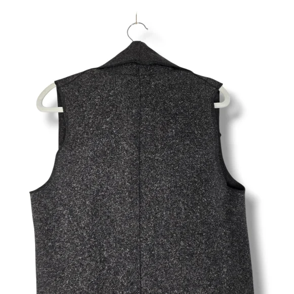 Janska Charcoal Cascade Vest Open Front Drape Pockets Made In USA Womens S M - Picture 14 of 16